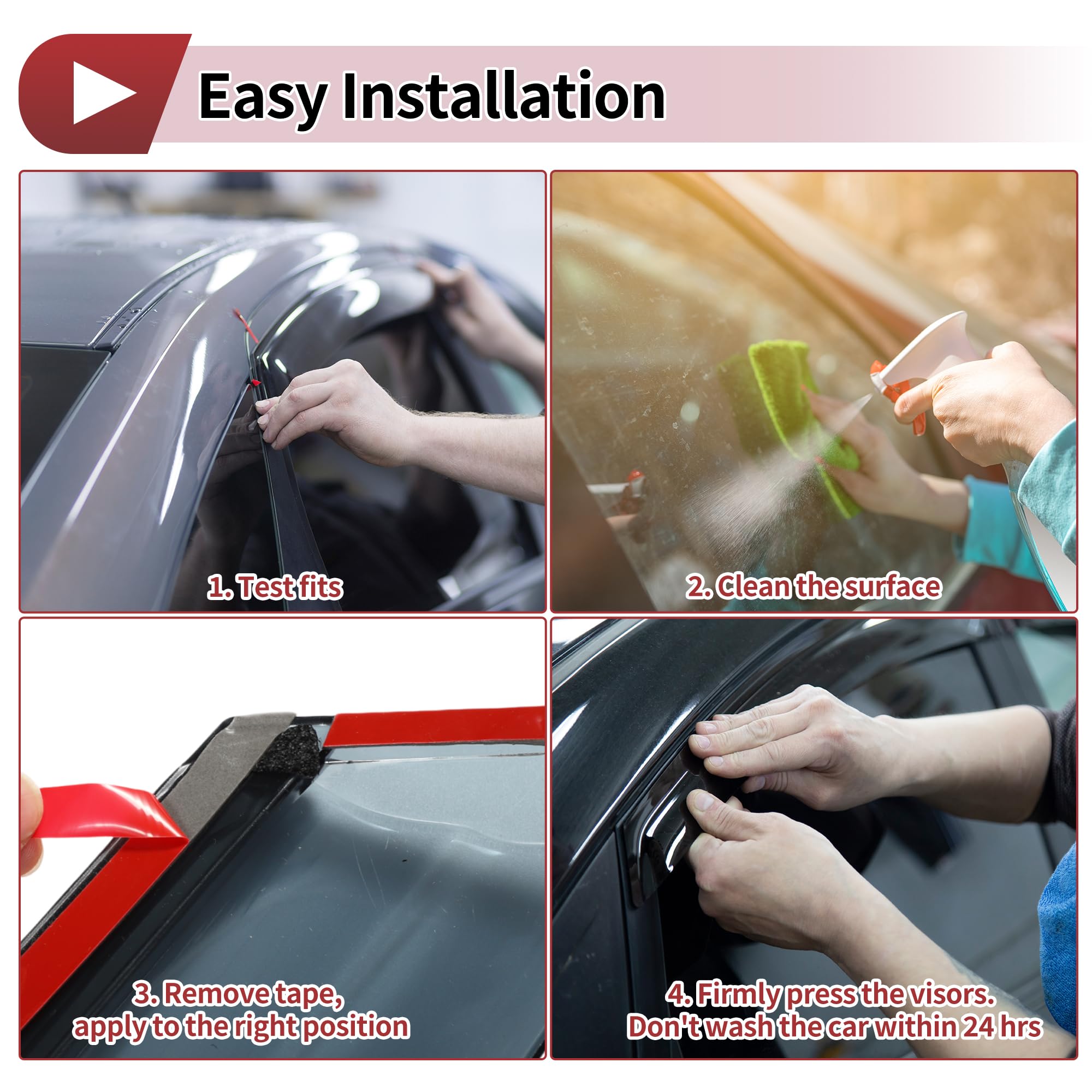 1 Set Fensterabweiser für Mazda CX-5 2017-2024 Seitliche Fensterabweiser Schwarz