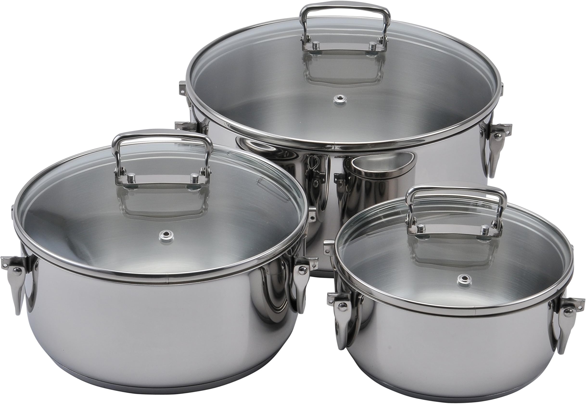 Lamart STOCKAGE 6 Piece Stainless Steel Cookware Set (LTSSSET6 Silver)