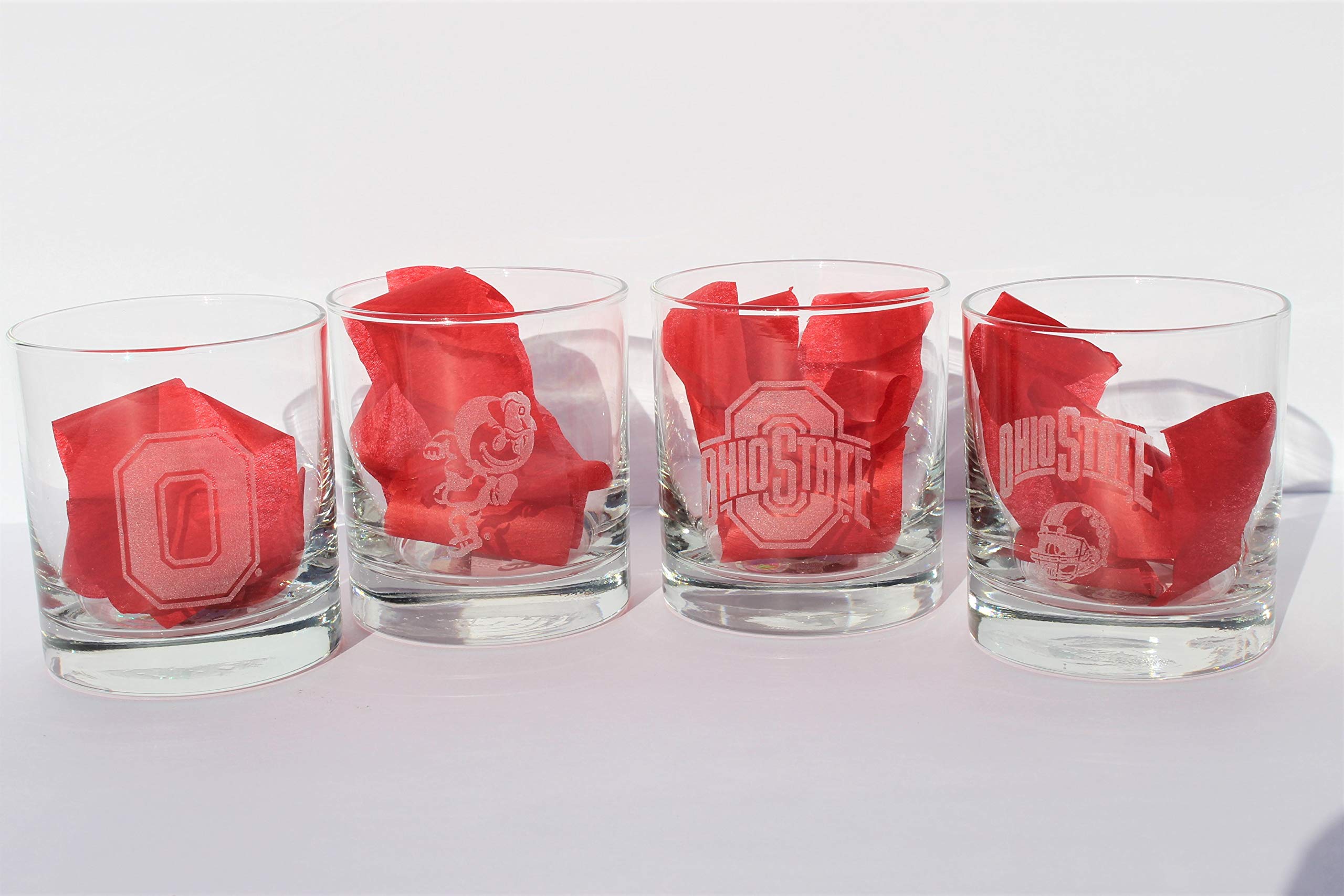 Etchin' Good Times Ohio State Rocks Glass (Set of 4)