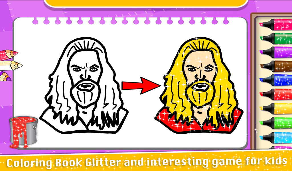 Coloring Book Glitter Super Hero - App on Amazon Appstore