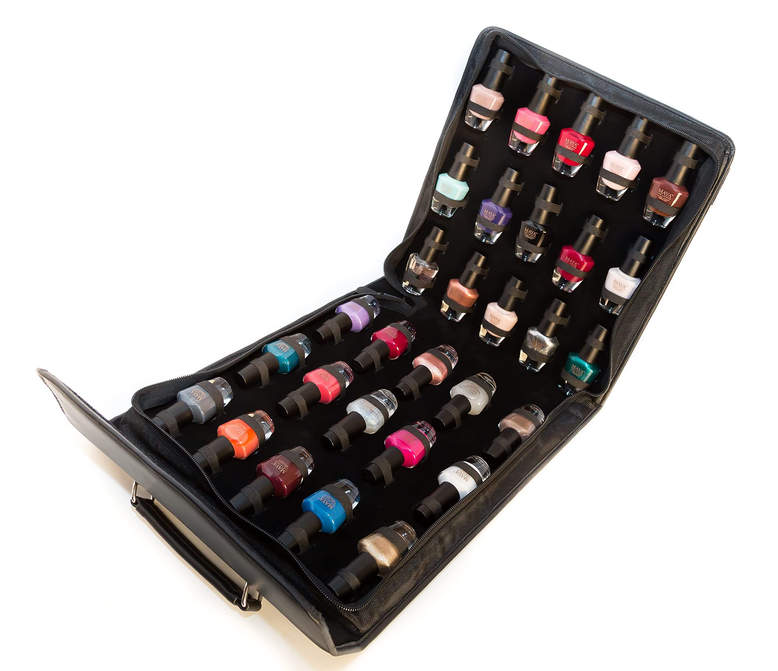 Maya Nail Polish Collection of 36 In a handy zipper case