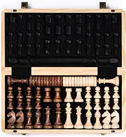 A&A 15 'Conjunto De Xadrez De Madeira Magnética/Tabuleiro Dobrável/3' Rei Altura Alemão Cavaleiro Staunton Peças De Xadrez/Mogno & Maple Incrustado/2 Rainha Extra