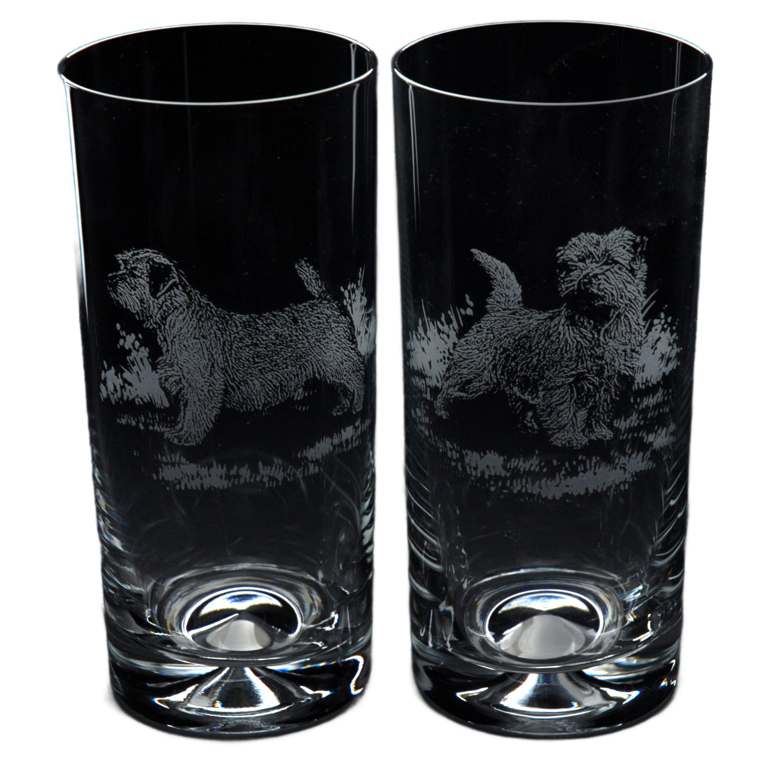 GLYPTIC Glass Art Norfolk Terrier Dog Placement Hand Etched/Engraved Highball Glass