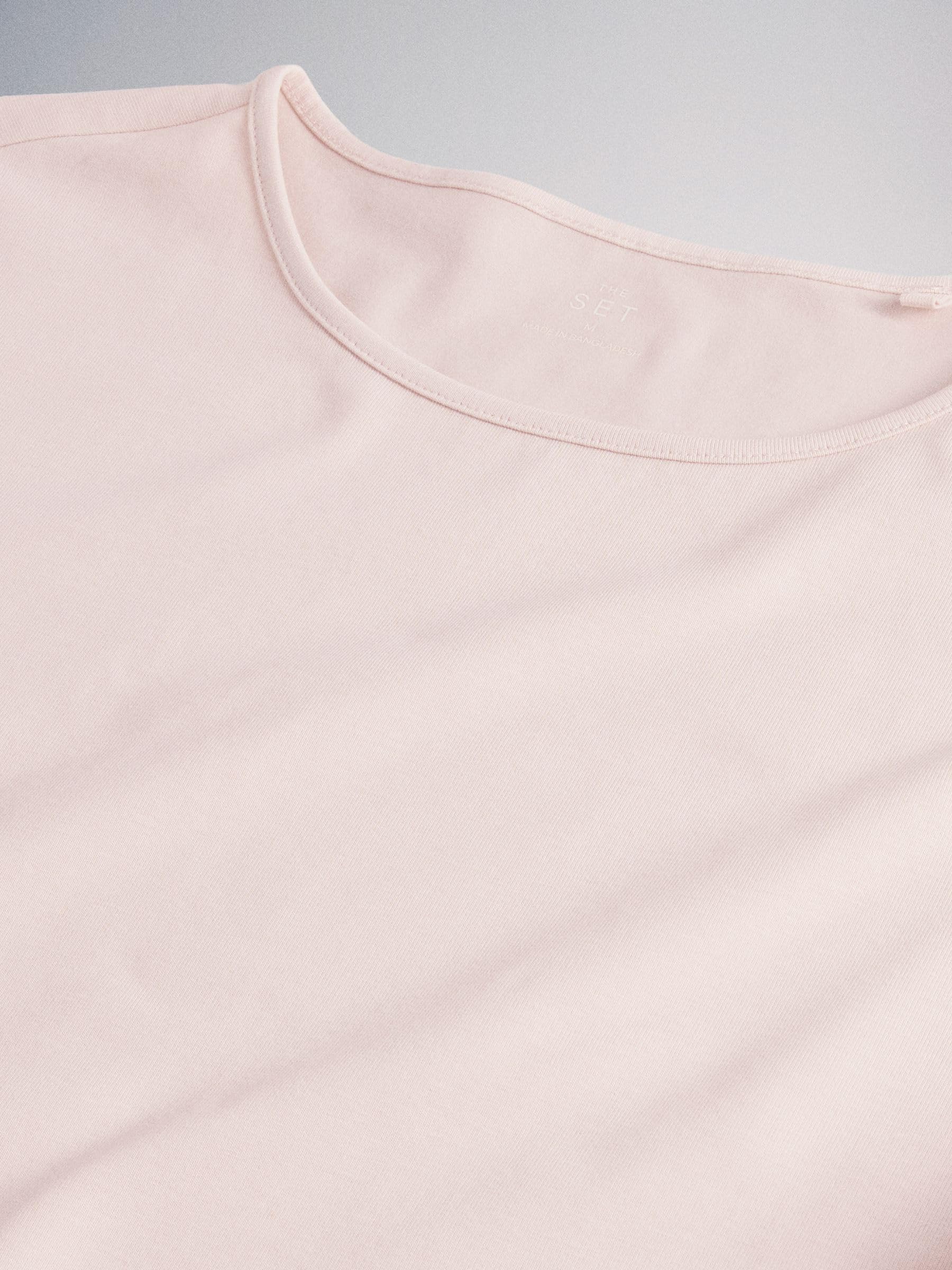 THE SET Damen kurzärmelige, körpernahe T-Shirts mit Rundhalsausschnitt