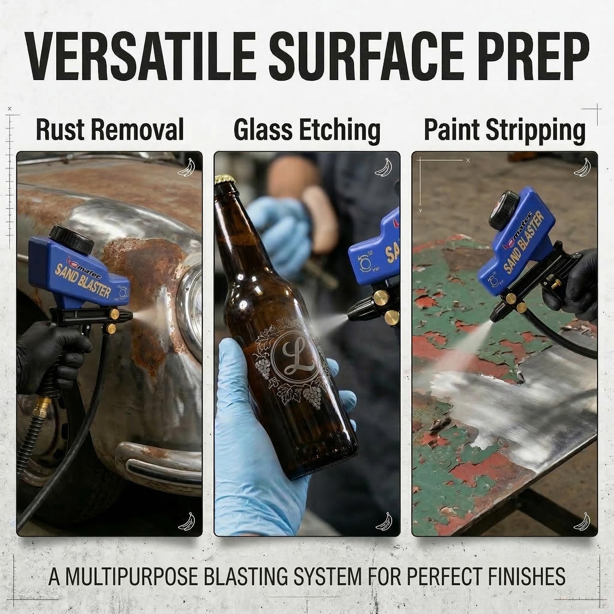 LE LEMATEC Sand Blaster - Rust Removal Kit -7