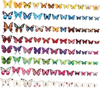 HONMEET 96 Pçs Borboleta Imã De Geladeira Ímã De Parede Adesivo Autoadesivo Papel De Parede Vintage Rústico Arte Decalque Adesivos De Ornamento Adesivos Magnéticos Adesivo De Parede De