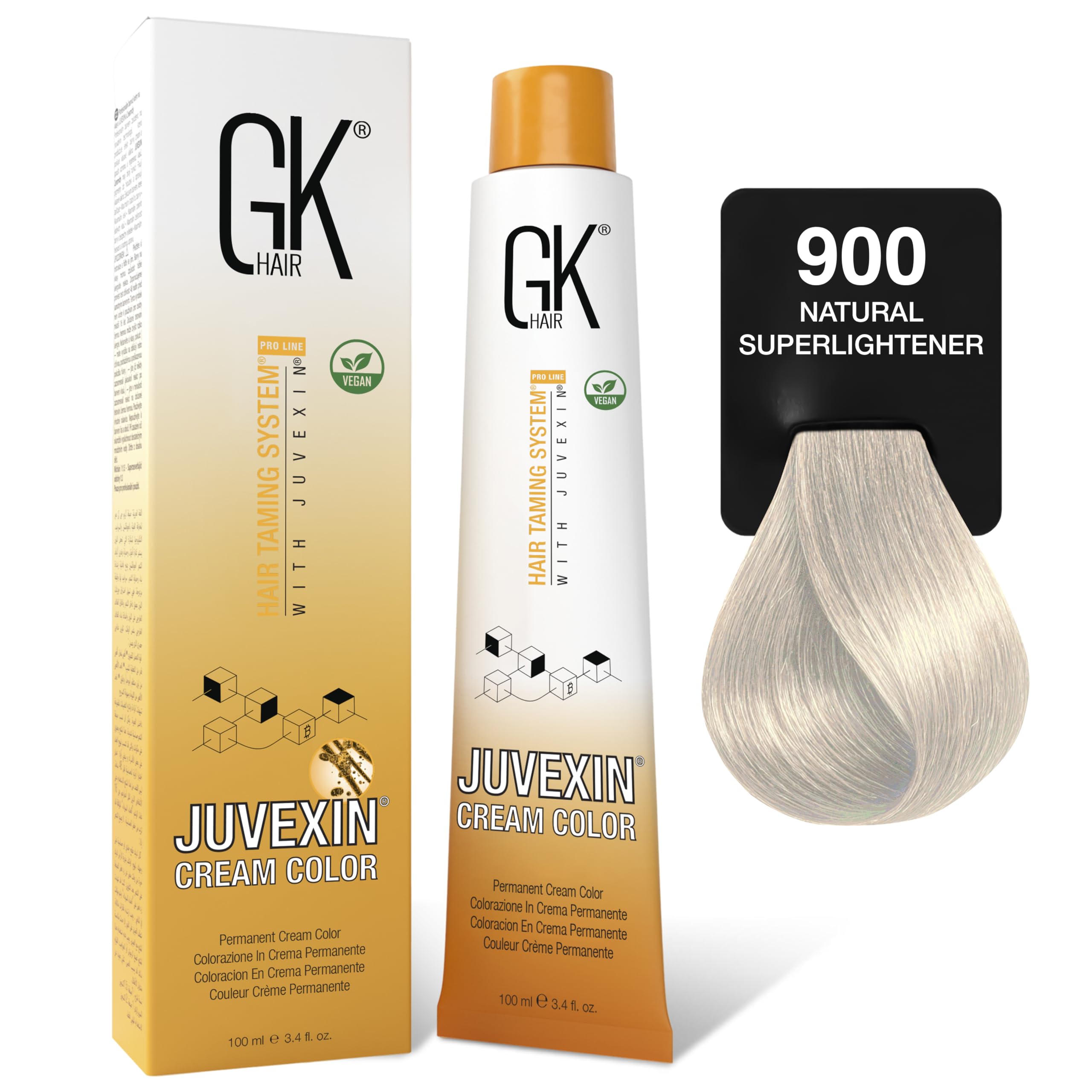 GK Hair Crema Colorante para Cabello 100 ml – Coloración Semi-​Permanente Nutritiva para Peinados, Tonos Naturales e Intensos, Ideal para Mechas, Reflejos y Resultados Uniformes de Fácil Aplicación