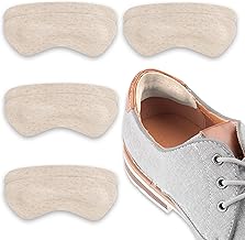 SULPO Heel Cushion - Genuine Leather Shoe Insoles with Latex Foam Pad - Heel Protector/Heel Pad Against Blisters - All Shoes - For Men & Women - 4 Pairs of Insoles