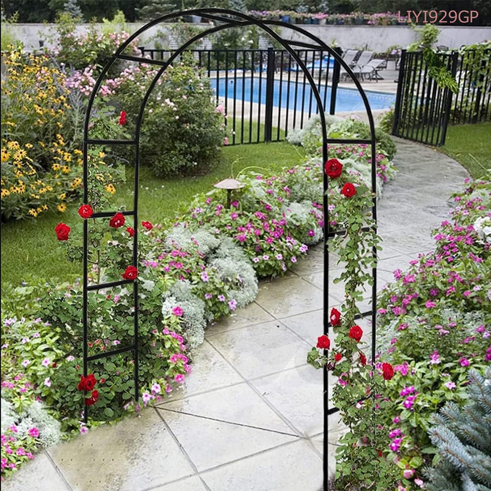 LIYI929GP Arco Jardín Metálico Ligero Y Duradero, Fácil De Montar Marco De Escalada para Plantas, 19mm Tubo De Acero, para Enredaderas De Rosas, Decoración De Bodas Al Aire Libre