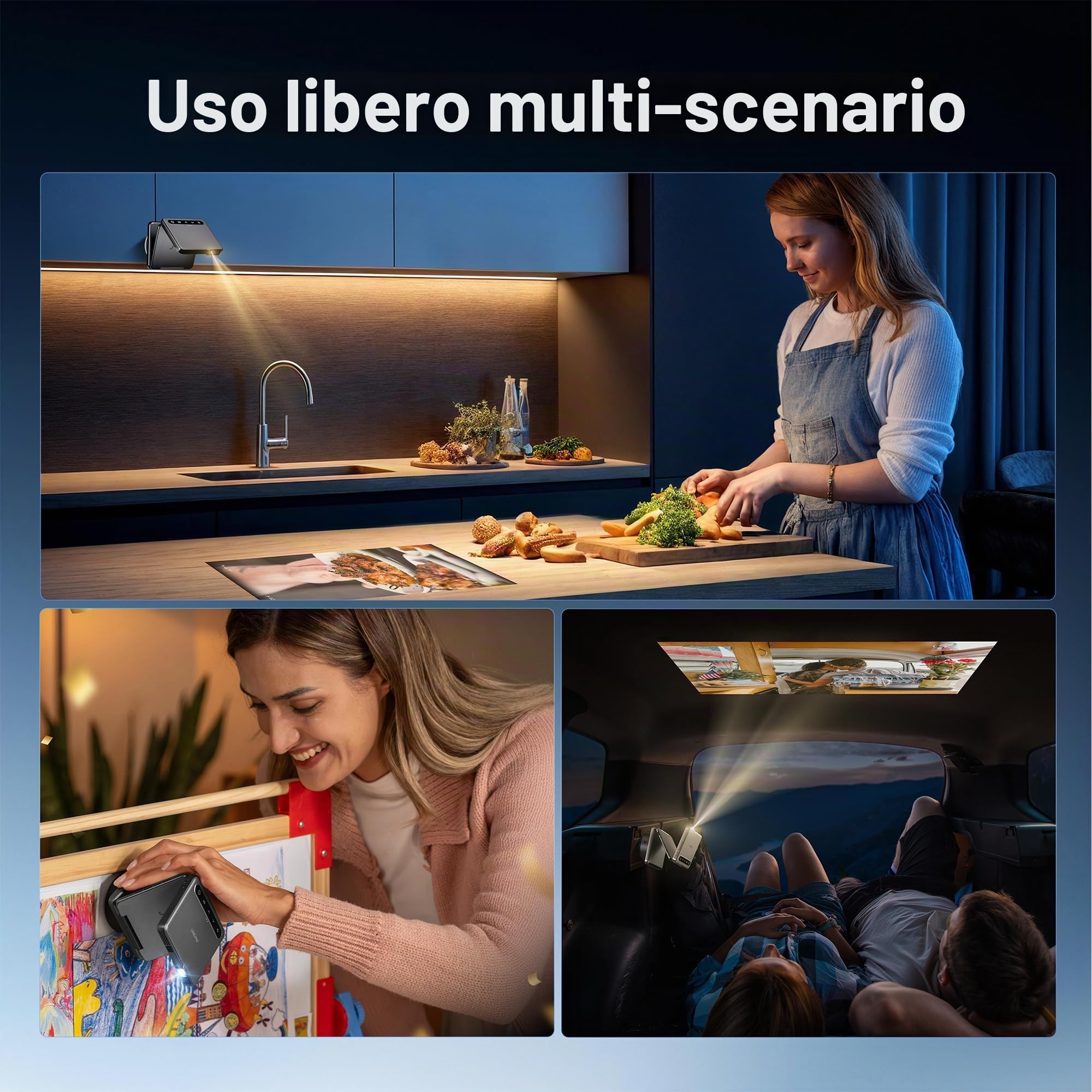 Aurzen Supporto Magnetico a Ventosa per Proiettore zip, Presa Forte, Nessuna Ricarica, Compatibile con Pareti Lisce e Superfici (Vetro, Specchio, Scrivania)