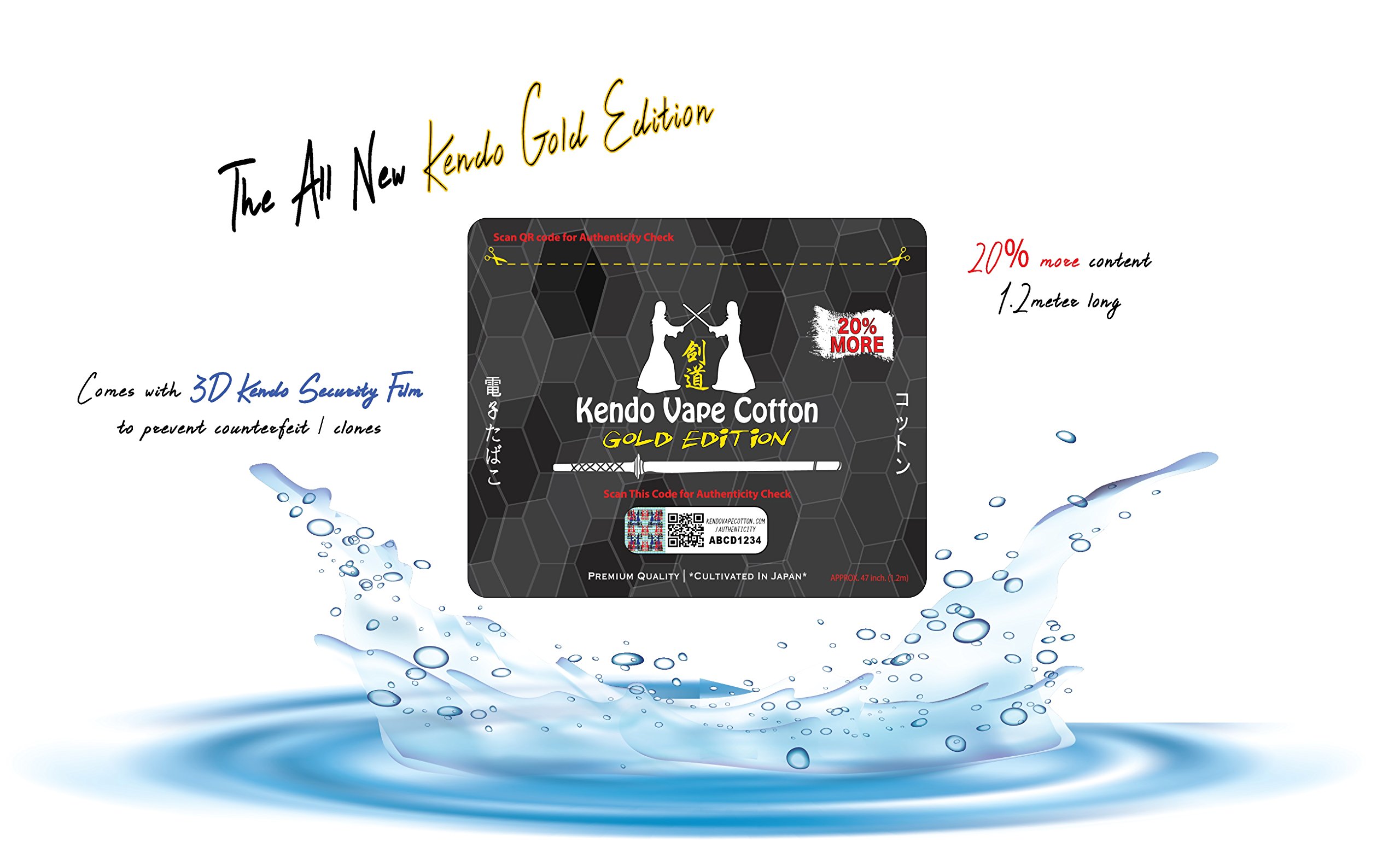 Kit 2 botes Vape Cotton Kendo Vape Cotton Gold Edition Coton Kendo :  Amazon.fr: High-Tech
