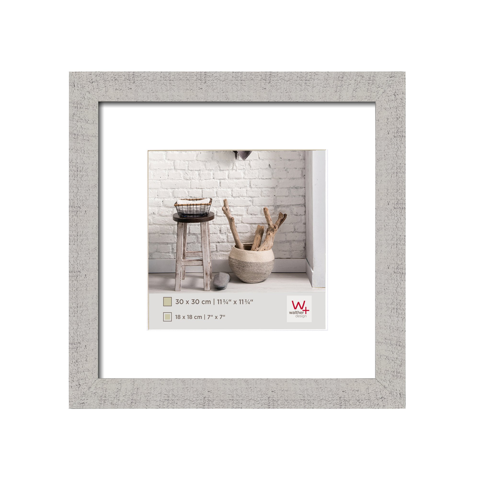 walther design Bilderrahmen hellgrau 30 x 30 cm Home Holzrahmen HO330X