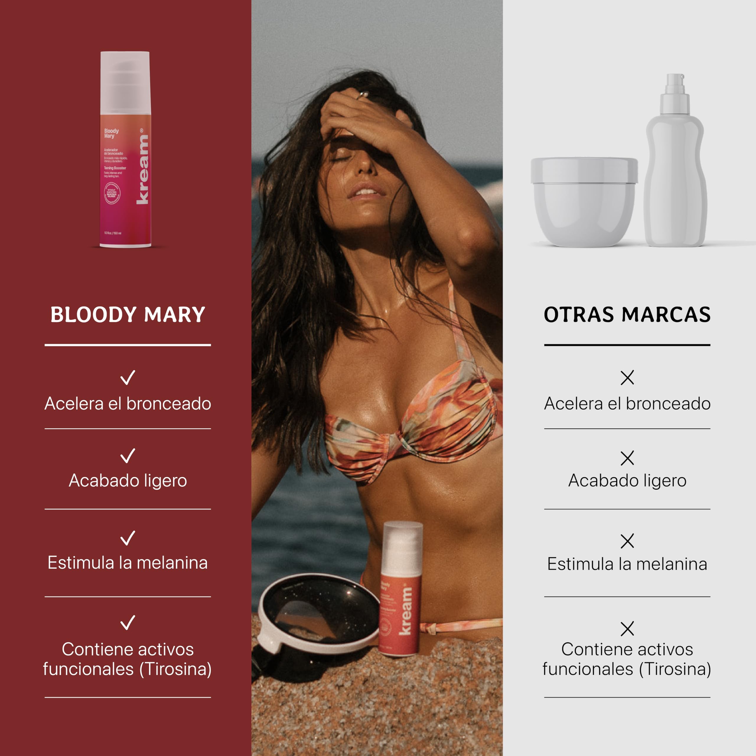 KREAM Crema Aceleradora del Bronceado - Hidratación Profunda e Intensificador Bronceado Corporal, 150 ml