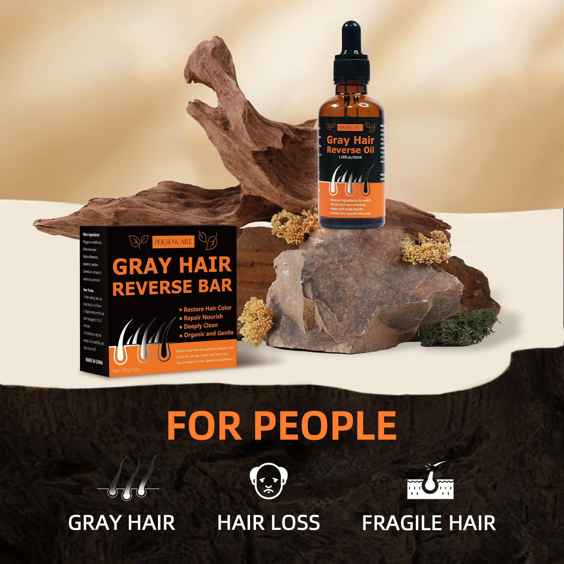Amazon.com : VAEYAE Gray Hair Reverse Bar and Essential Oil 2 in 1