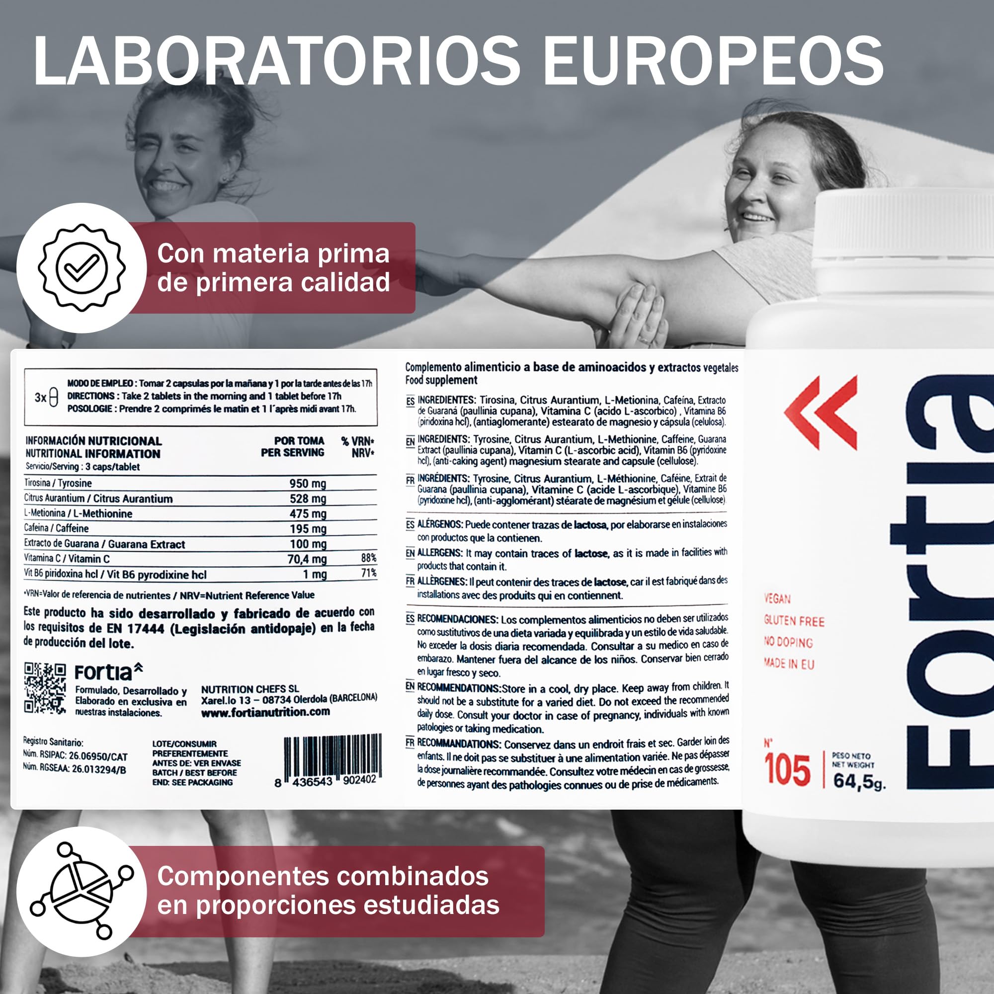 FORTIA Quemagrasas potente para adelgazar | Pastillas para adelgazar muy rapido y efectivo mujer y hombre | Fat Burner 90 Cápsulas | Termogenico Natural Eliminador Apetito | Quemador de grasa