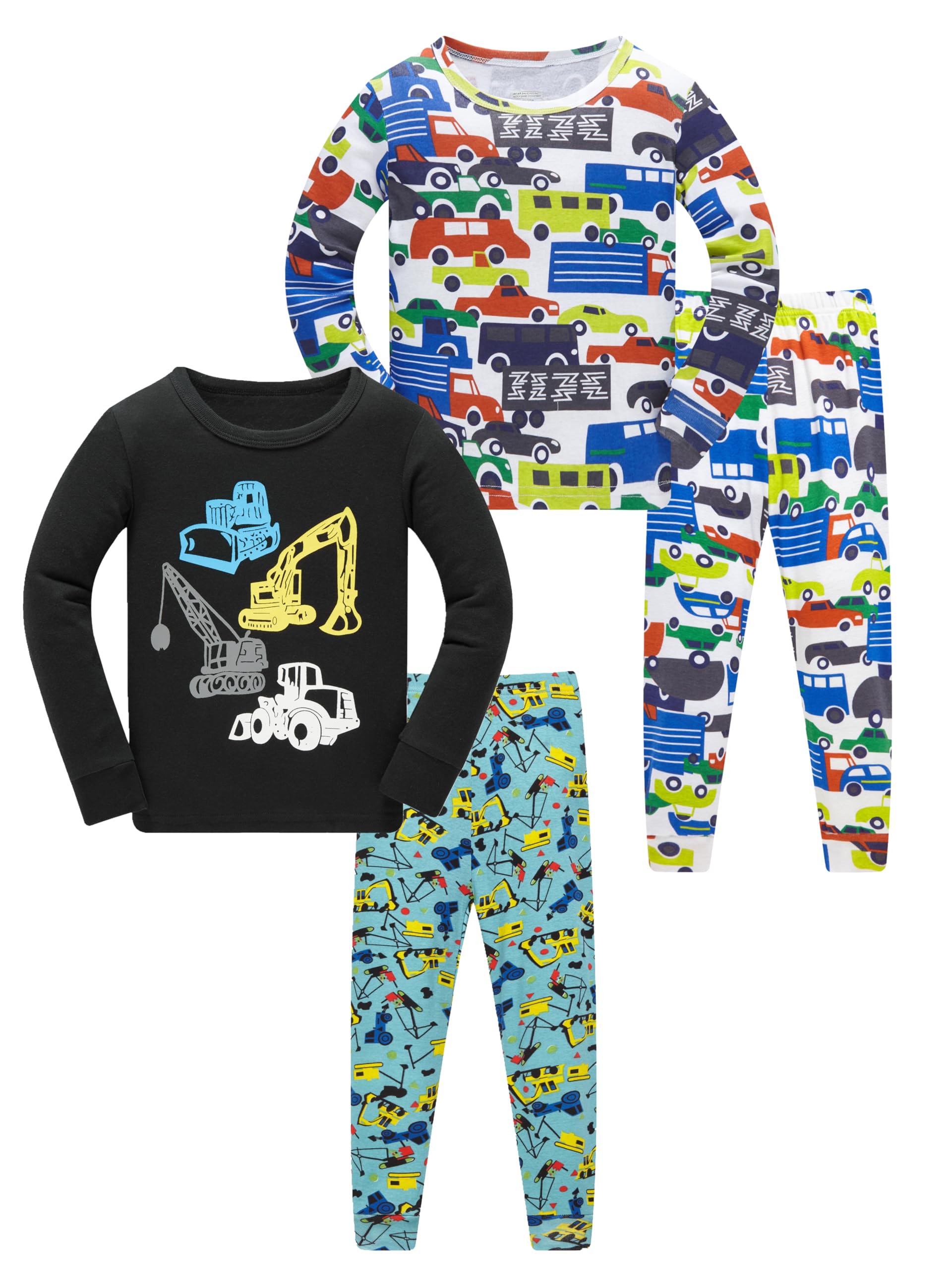 LOLPIP Jungen Pyjamas 4-teiliges Set Kinder Kleidung Stretch