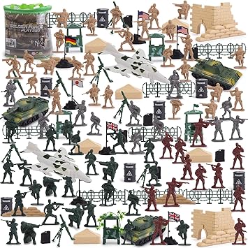 3 otters 250PCS Army Men Military Set, Action Figures with Army Accessories, Toys Gifts for Toddler Kids Boys Ages 3+