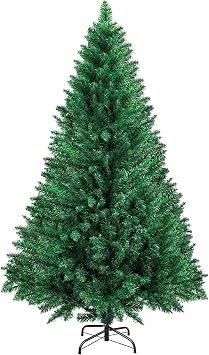 Artificial Christmas Tree with Thick Branch Tips, Artificial Canadian Fir Christmas Tree with Iron Base for Christmas Decorations, Winter Party Decoration 5 FT