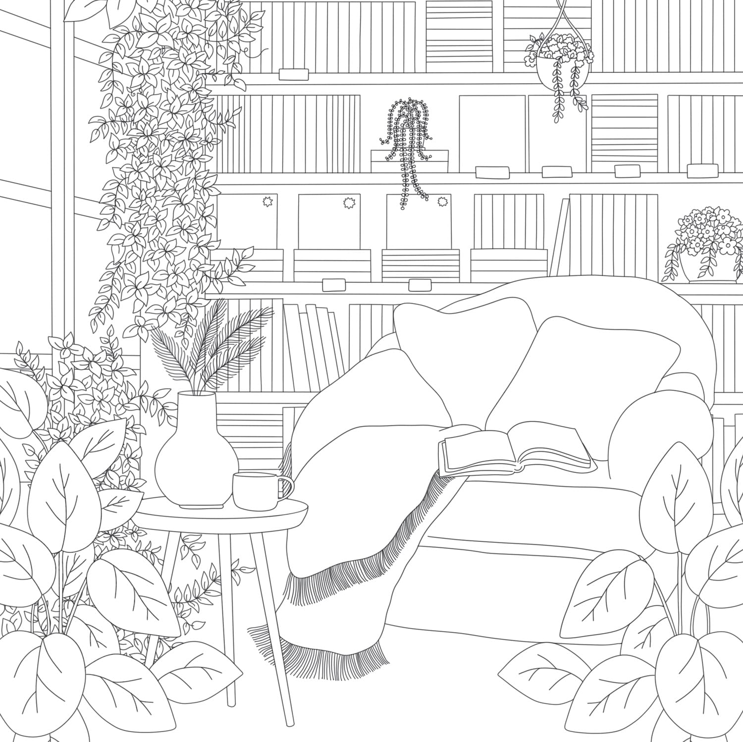 Cozy Bookshops: Colouring Book: For fans of Coco Wyo, colour your way to relaxation with charming scenes of bookstore bliss