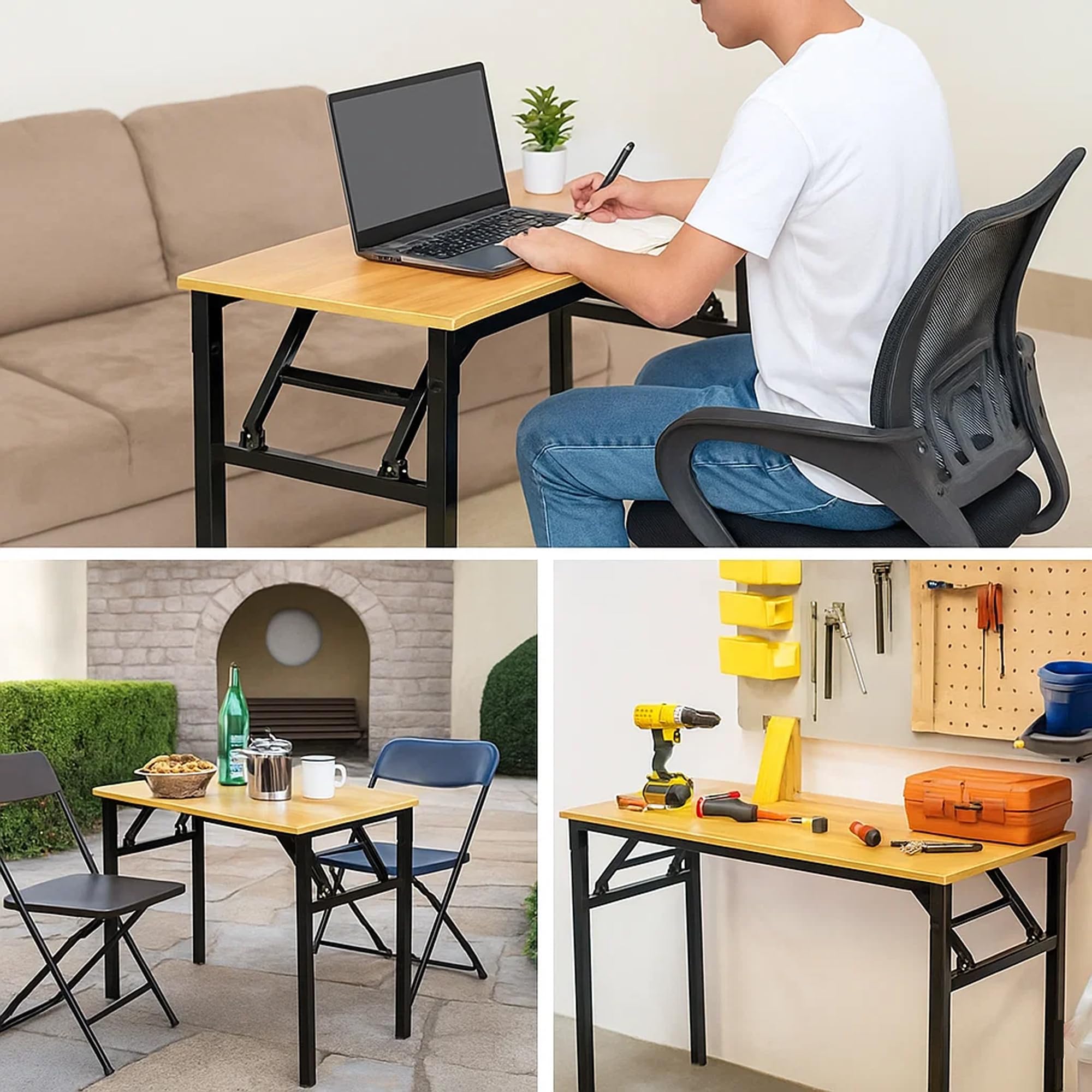 Sulfar Folding Table Multi Functional Portable Desk With