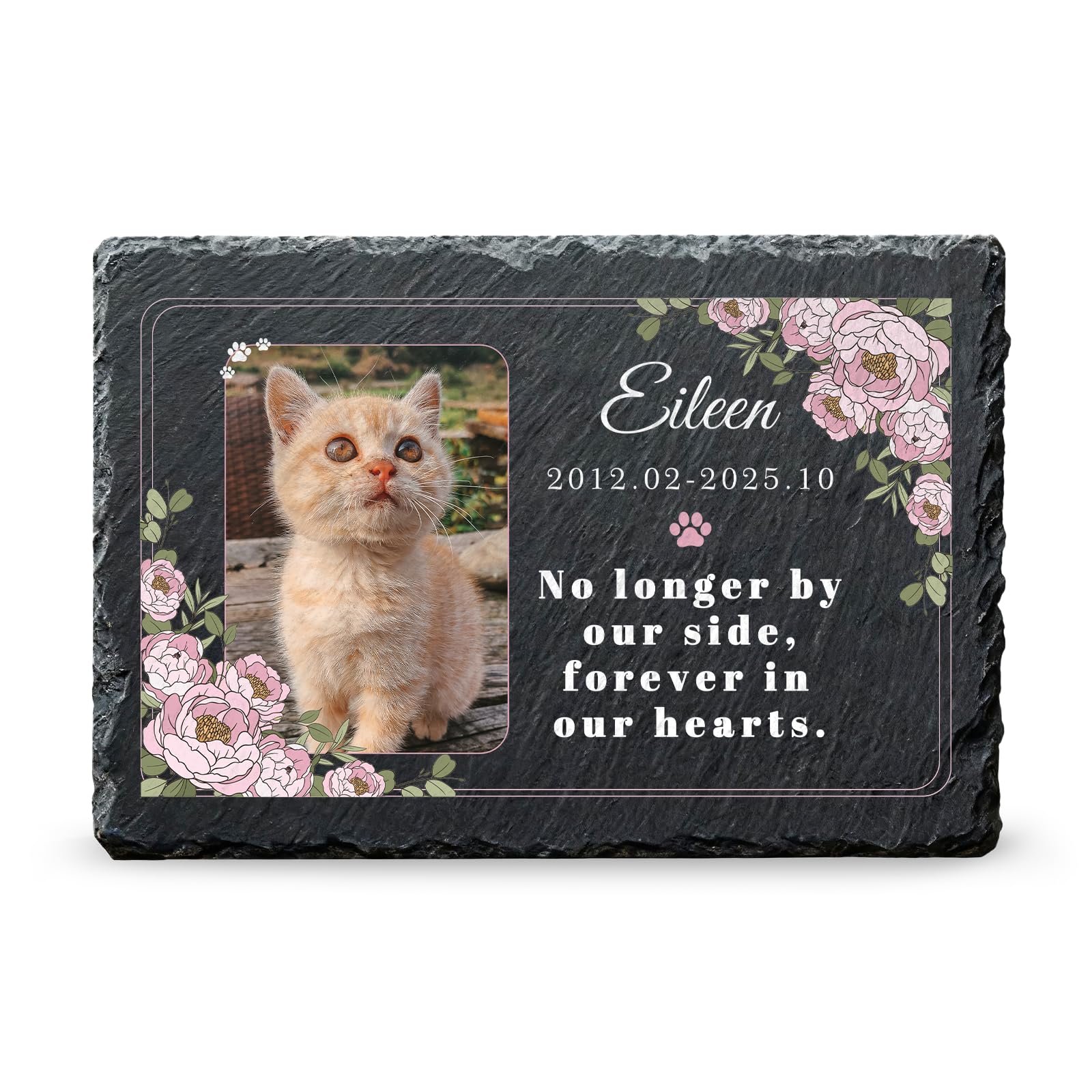 XIAYUEHUA Personalised Dog Memorial Gifts for Loss of Dog, Custom Pet Memorial Stone Plaque with Photo Name Date Bereavement Sympathy Gift for Dog Cat Lover