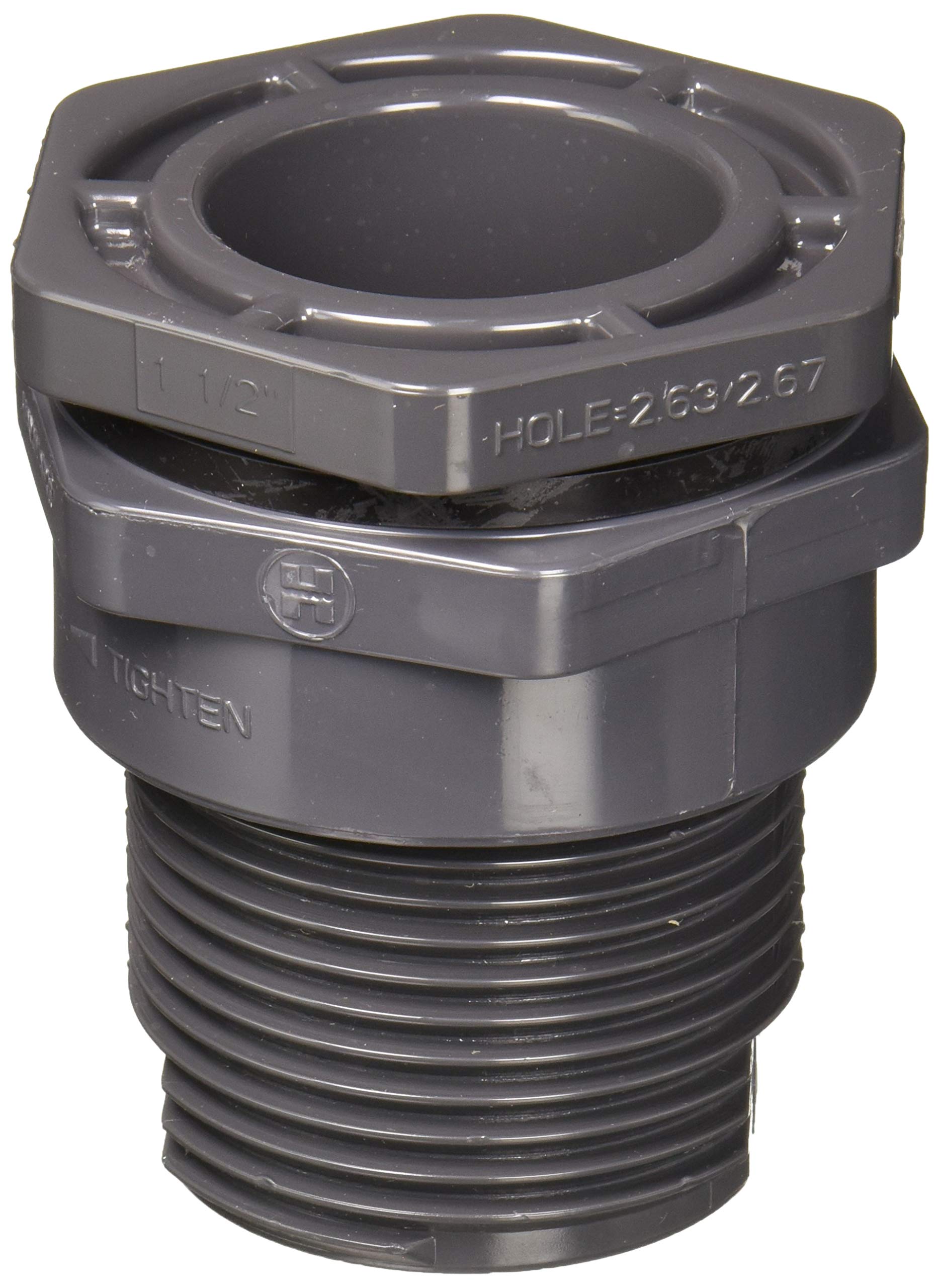 Hayward BFA1015CES 1-1/2-Inch Gray PVC Socket by Thread BFA Series Bulkhead Fitting with EPDM Standard Flange Gasket