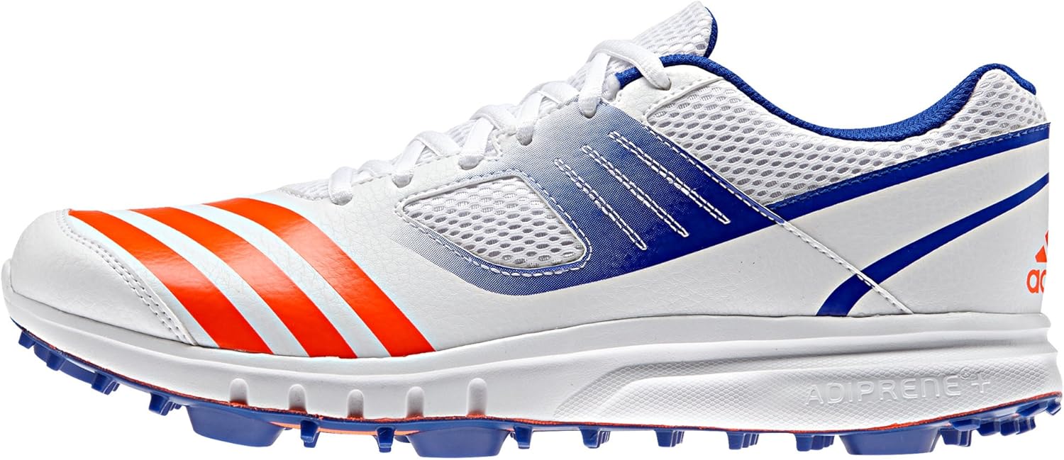 adidas Howzat FS V Kids Cricket Spike Trainer Shoe White/Blue US 4.5 Athletic