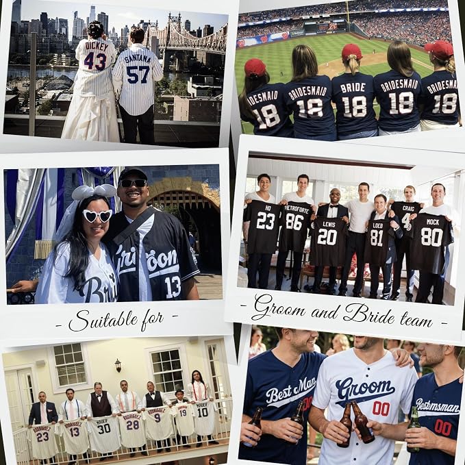 Jersey de béisbol personalizado para novio, número y nombre personalizados, jersey para padrinos de boda, despedida de soltero, regalo para el mejor hombre miniatura 6