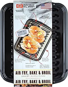 Range Kleen BP102X 2 Piece Heavy Duty Porcelain Air Fry, Bake and Broil Pan