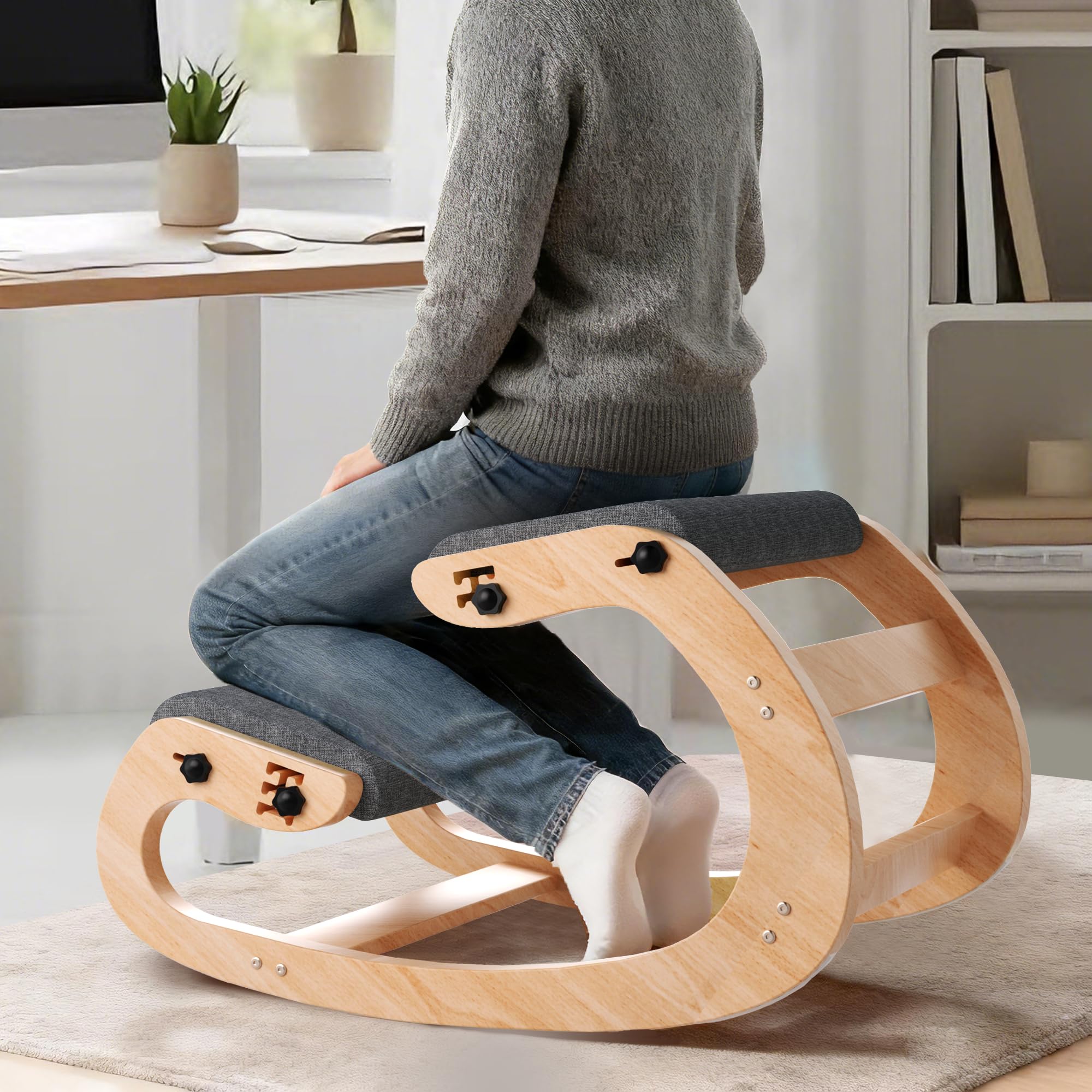 Amazon.com: TinyHaven Ergonomic Kneeling Chair with Wooden Frame