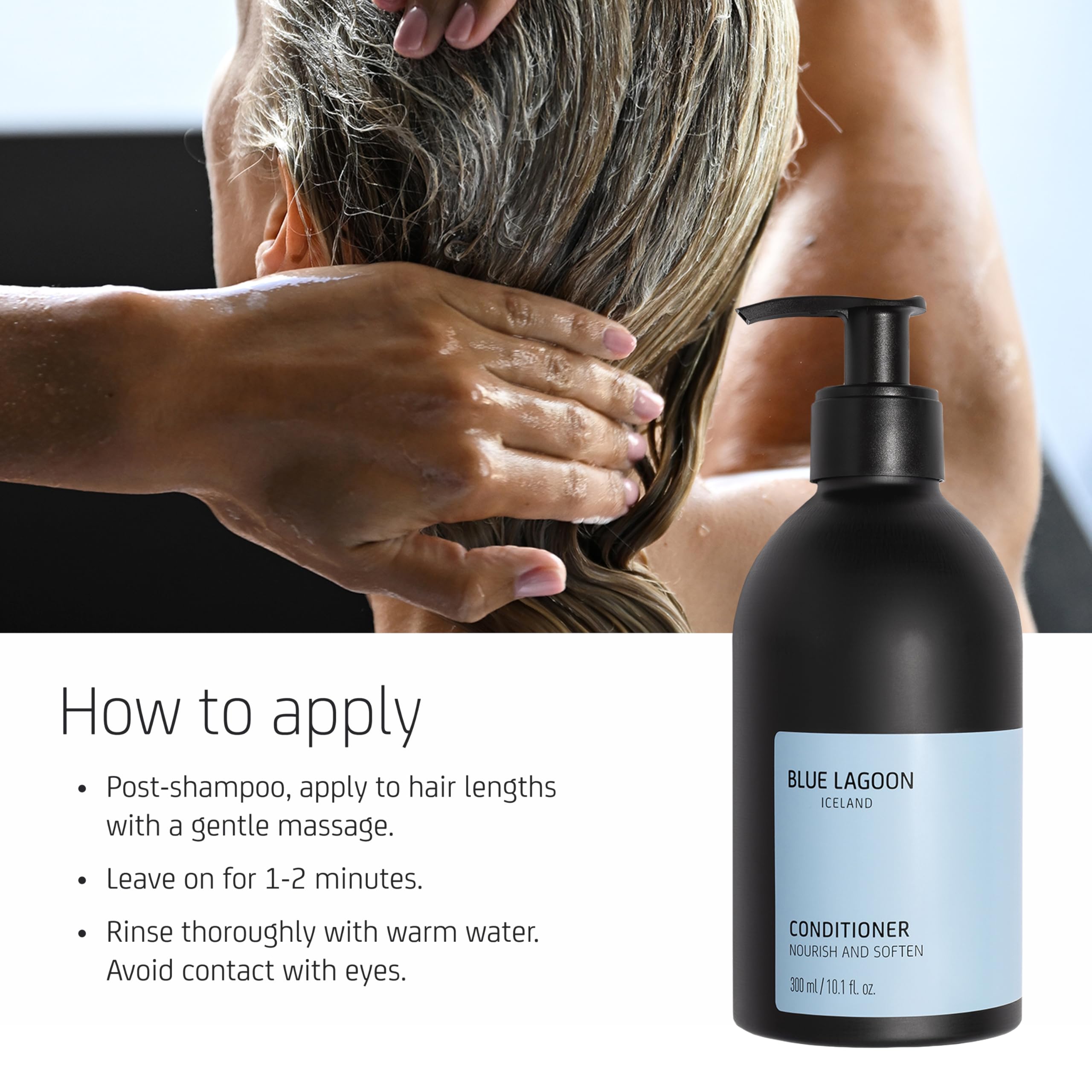Blue Lagoon Skincare Conditioner - Mit Blue Lagoon Meereswasser - Pflegt, spendet Feuchtigkeit, entwirrt & macht das Haar geschmeidig - Cremige, leichte Textur - Für alle Haartypen - 300ML