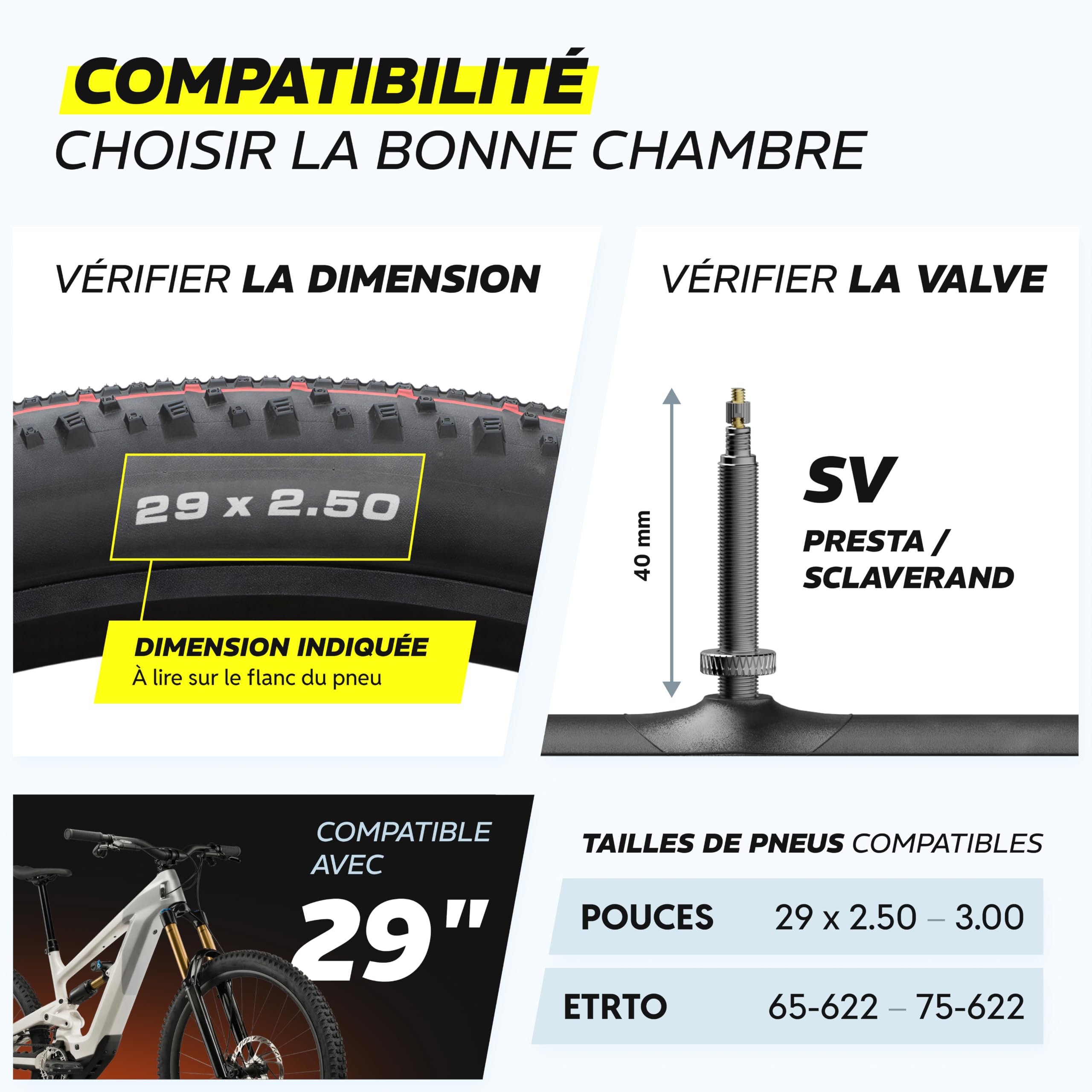 Alphatrail Chambre a Air VTT AirFusion 29 Pouces SV 40 mm 2X Set avec Garantie Mobilite I Compatible Pneu Velo Schwalbe, Continental, Conti, Michelin, Maxxis et Kenda
