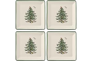 Portmeirion Christmas Tree Collection Tidbit Square Plates