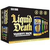 Liquid Death, Soda-Flavored Sparkling Water Variety Pack, 12-Pack (12oz Cans), Low Sugar, Huge Flavor & No Artificial Sweeteners, 4 Flavors: Severed Lime, Doctor Death, Killer Cola, and Rootbeer Wrath