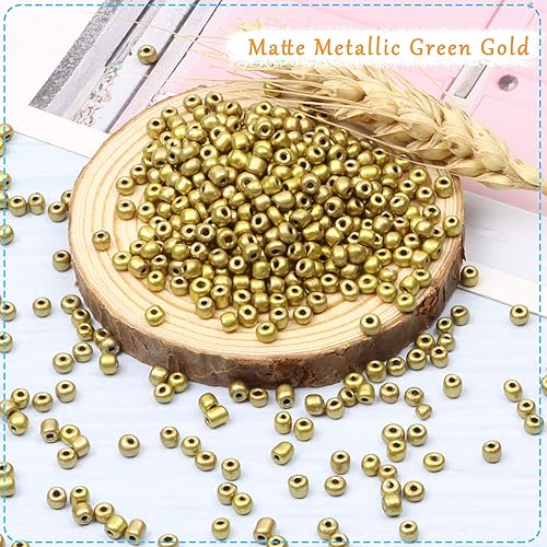 Miniatura 3 de Abalorios de semilla Yholin hechos de cristal a granel, colores metálicos acabado mate