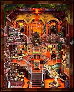 Book Nook Kit - library Bookshelf Decor - Featured Book Nook Kit kit example showing detailed miniature house construction with LED lighting and accessories