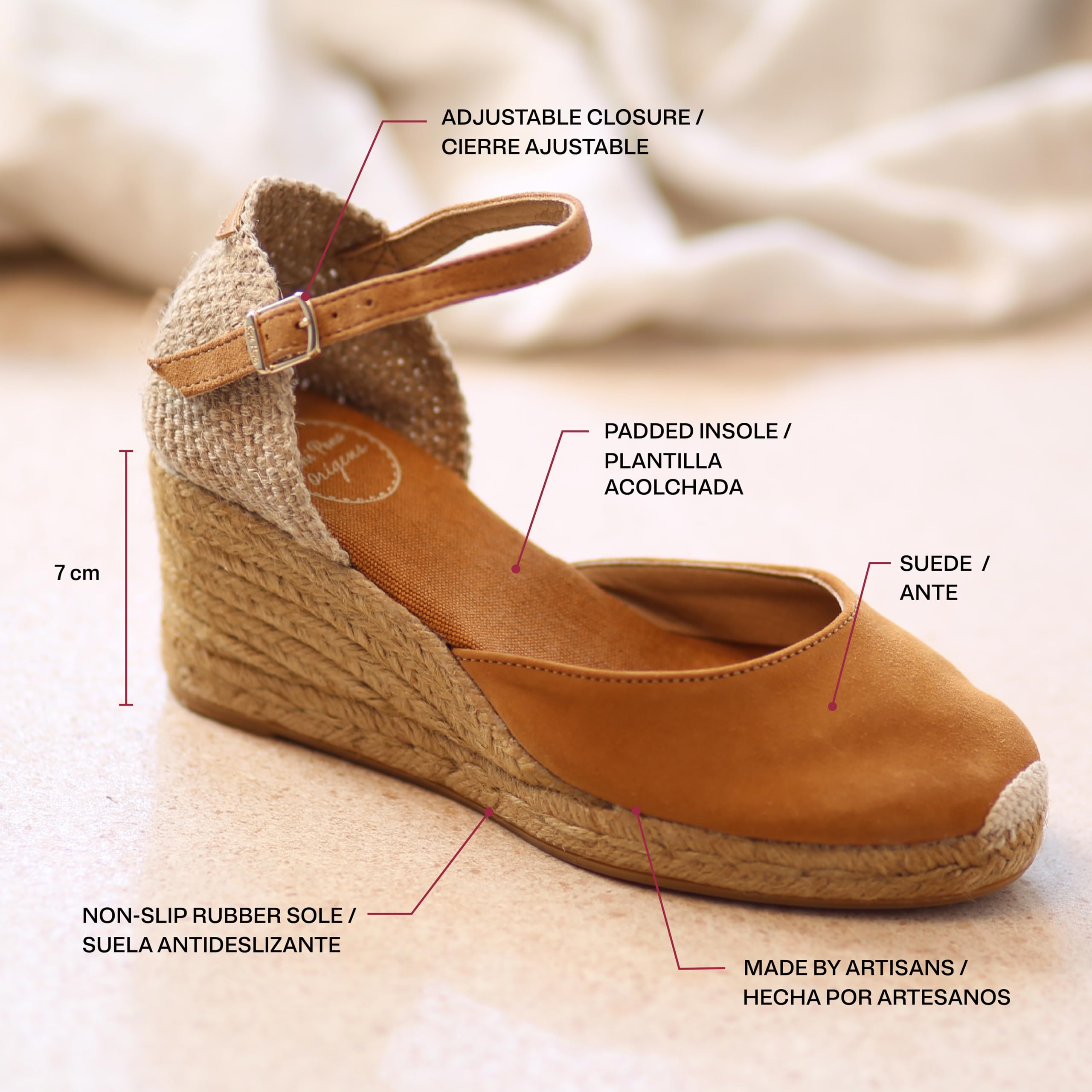 Toni Pons Lloret-5 - Espadrillas con Zeppa da Donna in Tinta Unita realizzate in camoscio.
