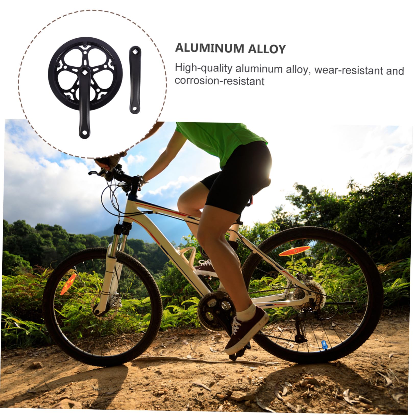 STOBAZA Guarnitura Singola Nero in Ferro per Bici Corona 52 Denti Facile da Installare, Lunghezza Pedivella 170mm, Accessorio di Ricambio per Biciclette