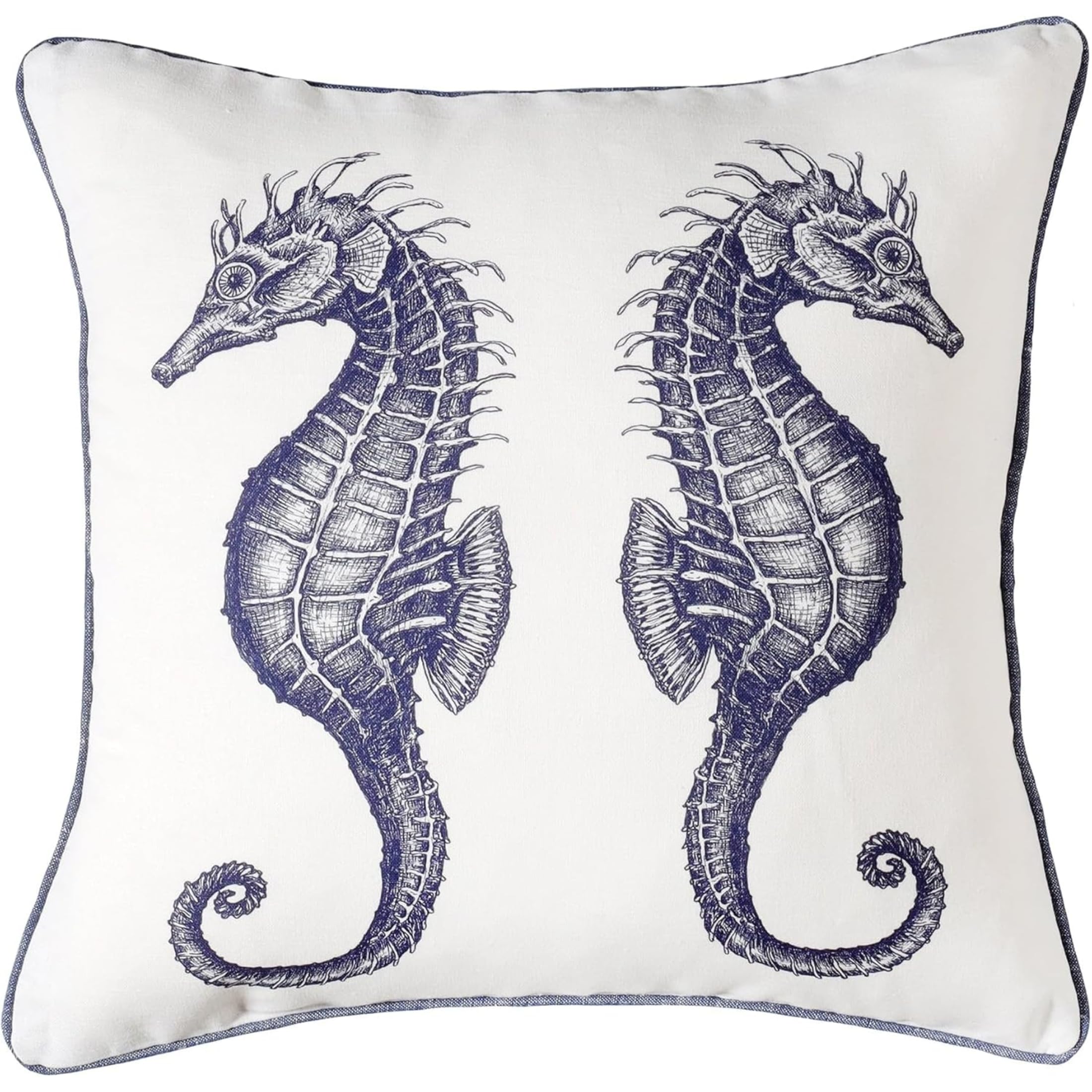 Cream Cornwall Cushion Cover - Seahorse | 45 x 45 cm