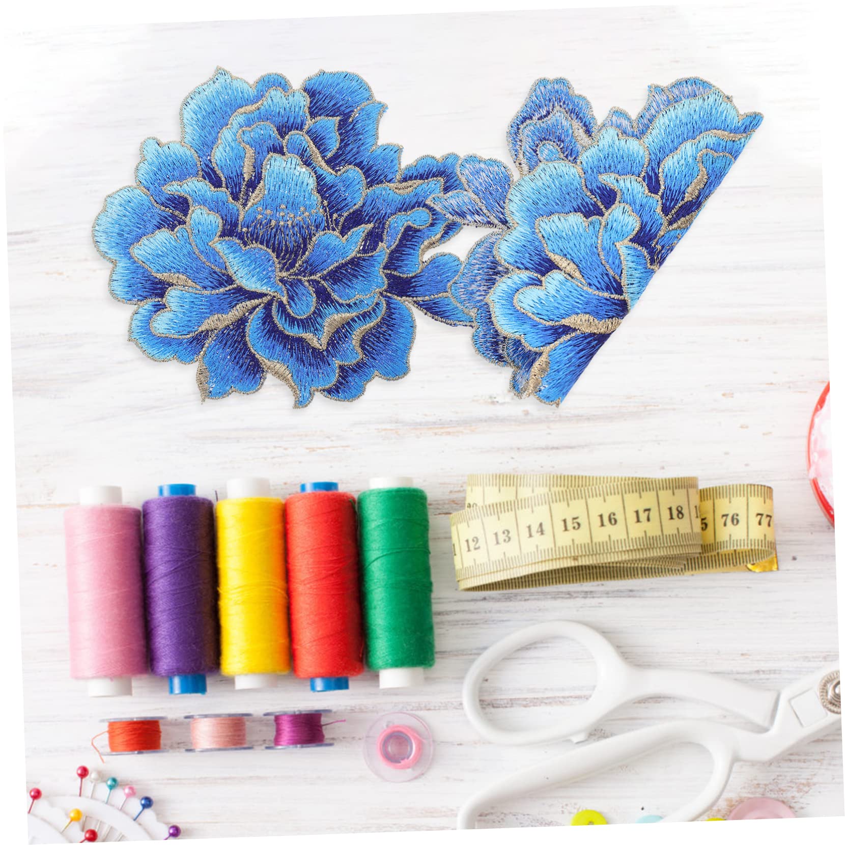 Adornos para Ropa, Parches Bordados de Tela Flores