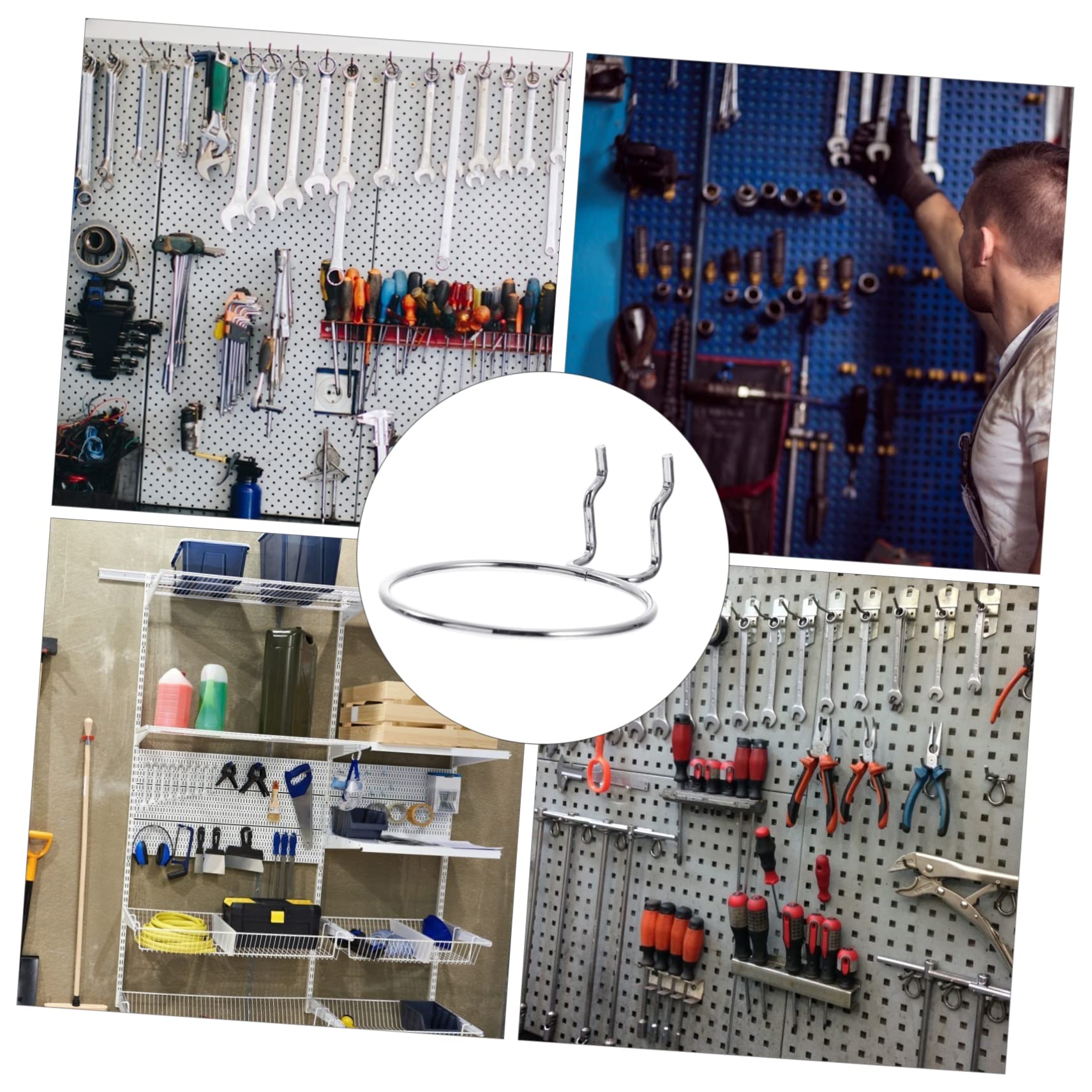 FUNOMOCYA 6pcs Supermarket Shelf Rack Hooks Silver Steel Material Display Shelf Hooks for Home//Store