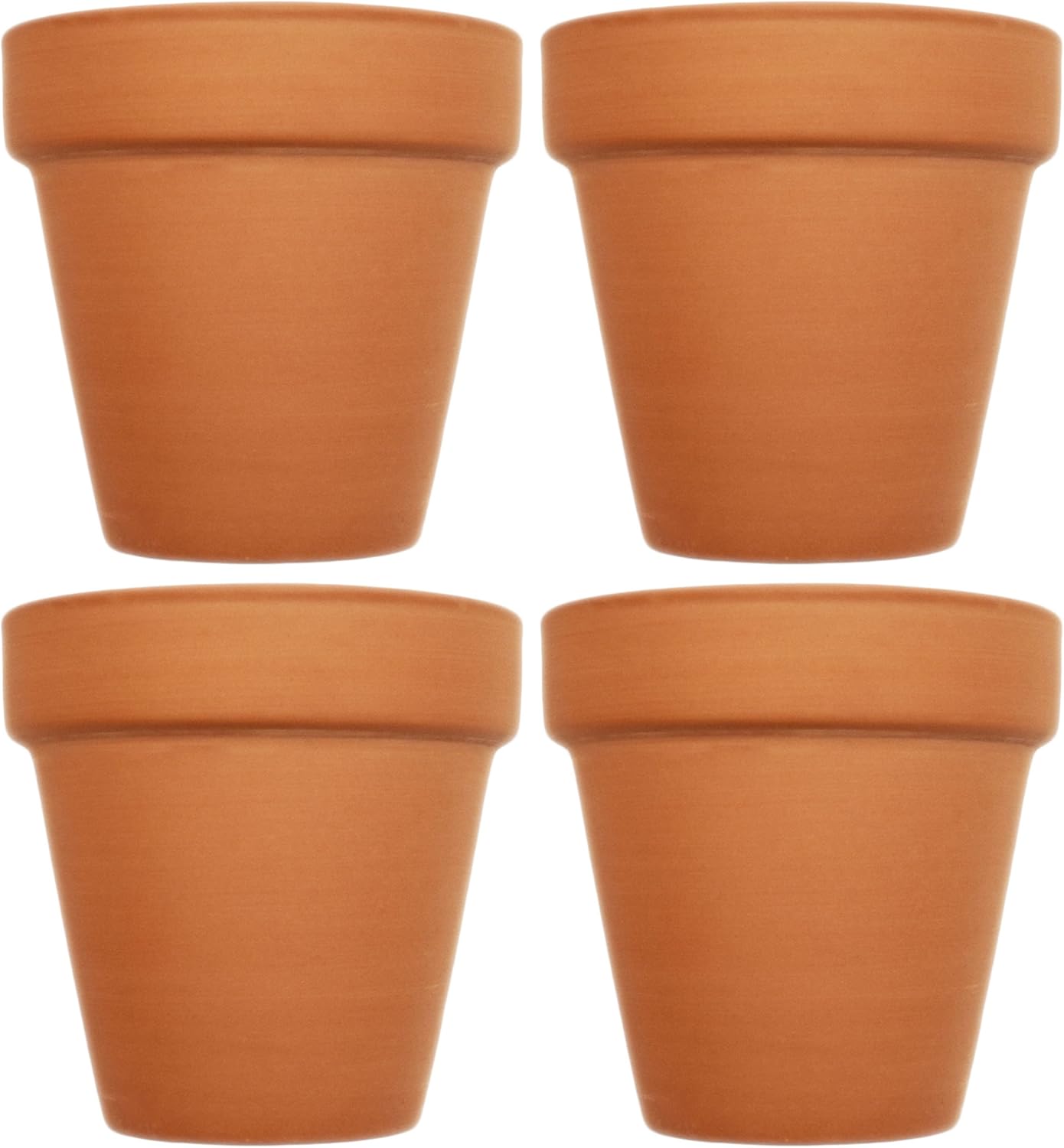 Set of 4 Archway Lawn & Garden Mini Flower Pots 2.5" x 2.5" Terra Cotta Black Duck