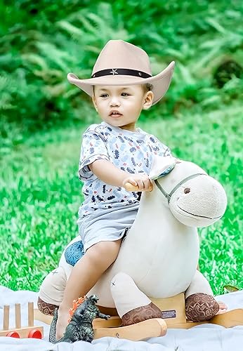 Miniatura 6 de Jastore Sombrero vaquero occidental para niños y niñas con cinturón de hebilla de fieltro