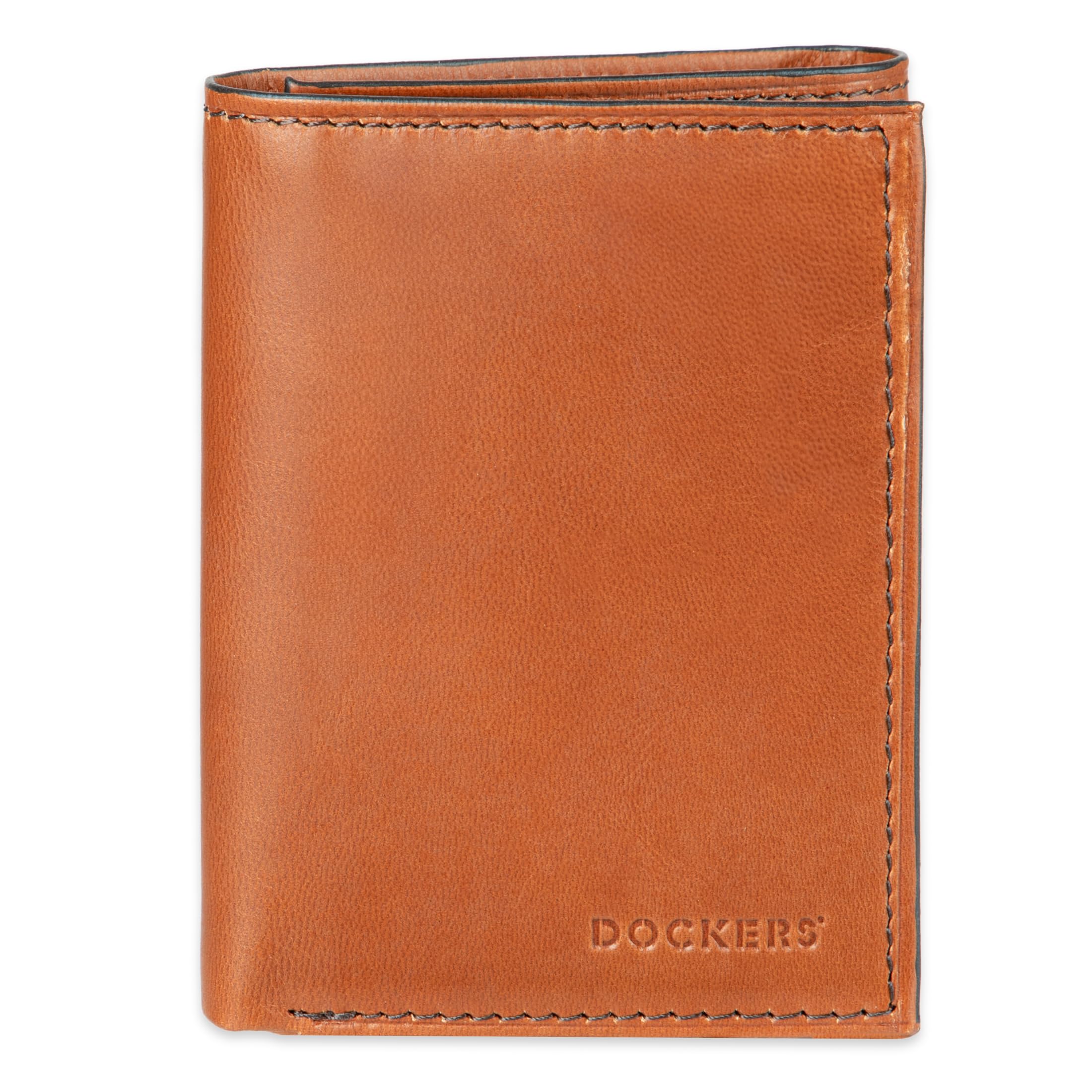 Dockers Men's Extra Capacity Slim Profile Trifold Wallet with Multiple Card Slots and ID Window