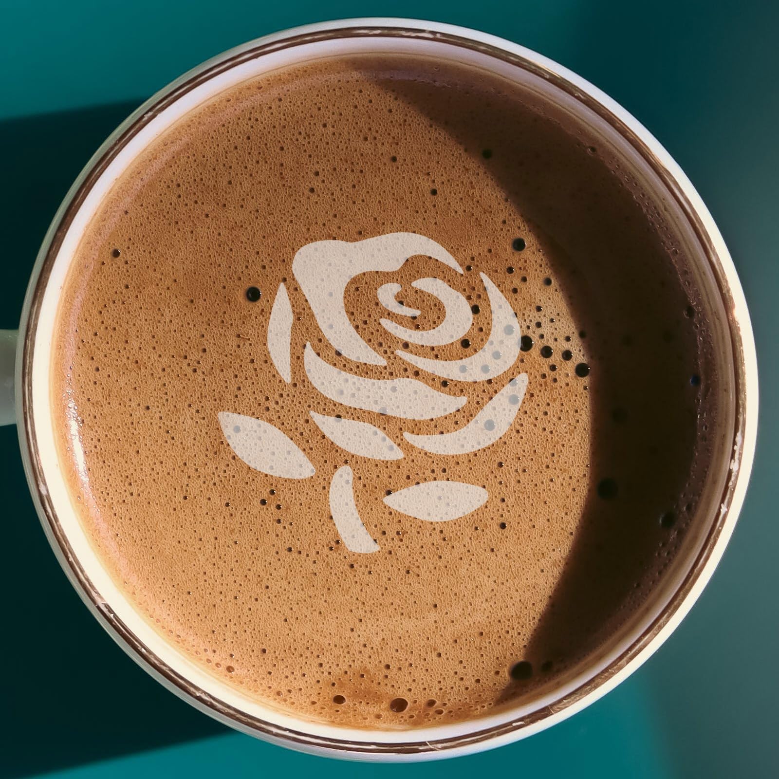 Unomor 6pcs Reusable Cake Cookies Baking Painting Mold Tools Dessert Coffee Decor Molds Cappuccino Mousse Hot Chocolate