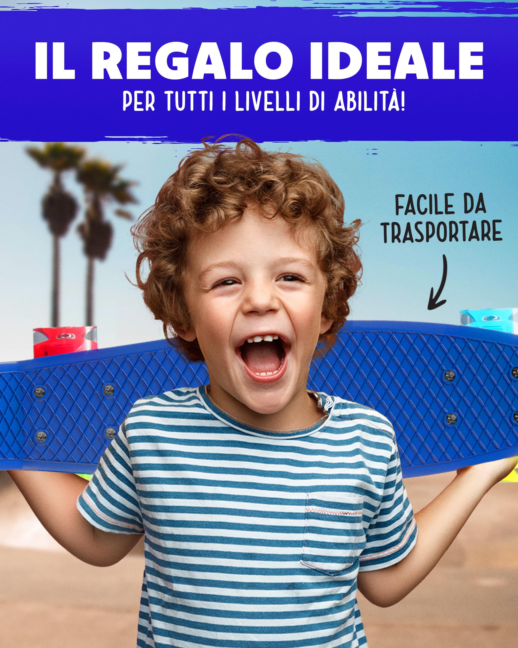 Deleven Skateboard 56cm con Ruote LED, Tool per Skate e Cuscinetti Abec 7 - Per Bambini Principianti Ragazze Ragazzi Adolescenti Adulti