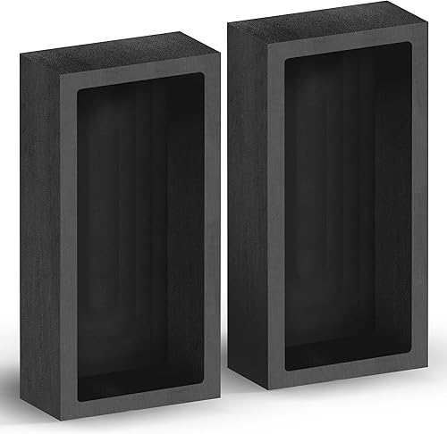 2 moldes de lingote de grafito de 2.2 lbs, molde de 4 x 2 x 1 pulgada para fundición de fusión, refinado, reciclaje de aluminio, cobre, plata, oro,