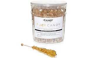 Candy Envy Gold Rock Candy Sugar Sticks: Original Sugar Flavored Delight