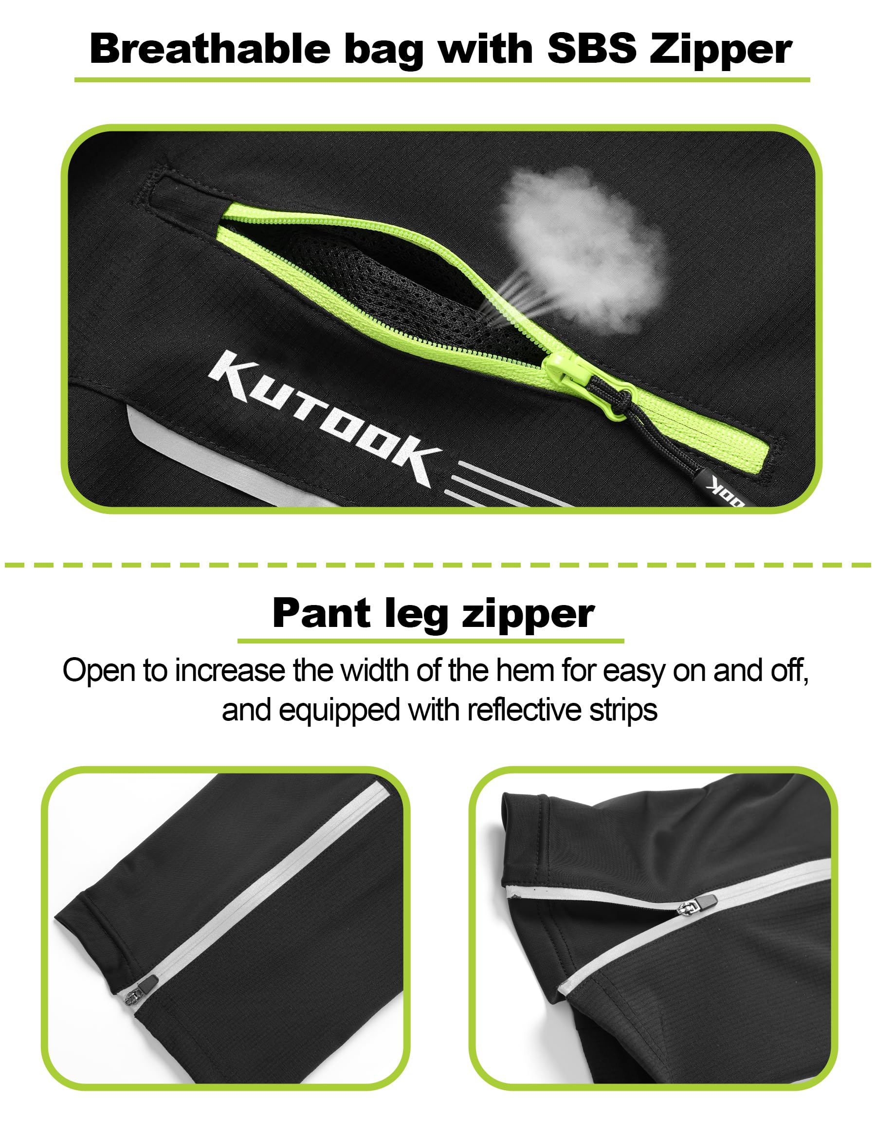 KUTOOK Pantaloni da ciclismo Estate/Inverno Uomini S-4XL Ad asciugatura rapida Traspirante Moutain Bike Pantaloni per Outdoor Escursionismo Esercizio Corsa