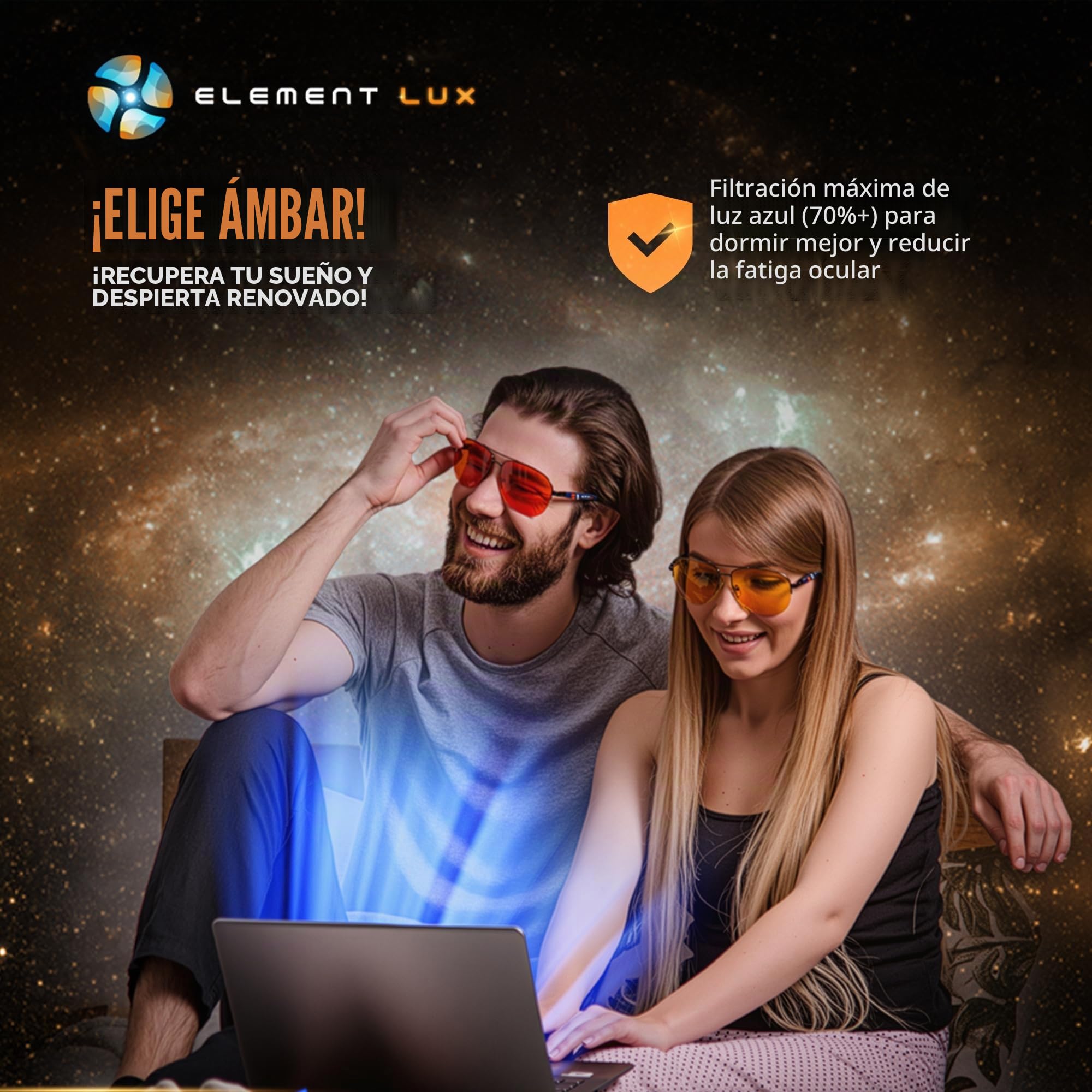 Gafas de bloqueo de luz azul 99% ámbar azul bloqueador – para un mejor sueño, juegos, fatiga ocular, computadora